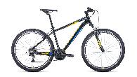 Велосипед горный Forward Apache 1.0 D d-27,5 3x7 (2022) 17" черный/желтый